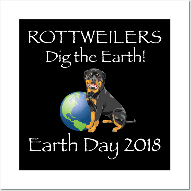 Rottweiler Earth Day Awareness 2018 T-Shirt Wall Art by bbreidenbach